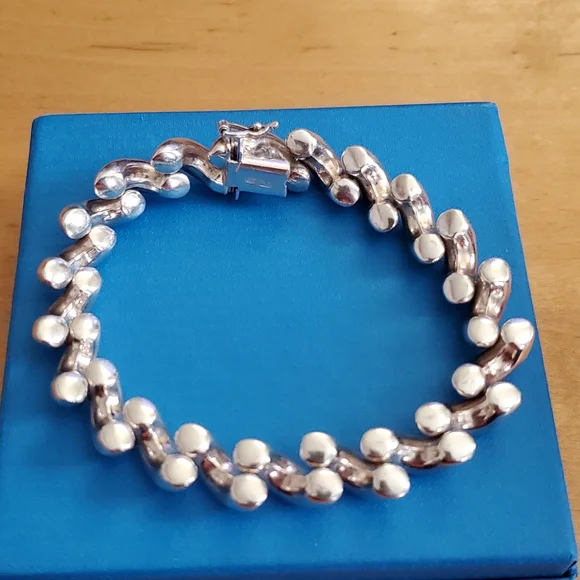 Bracelet QG 925 Italy Sterling Silver 27.4 grms , - Picture 3 of 12